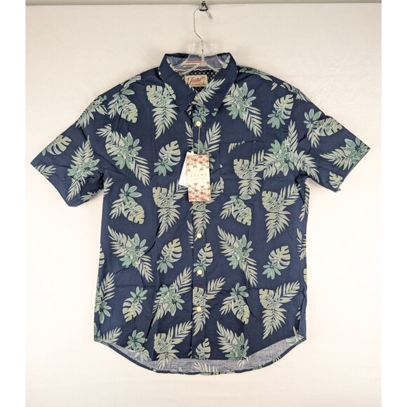 Jachs NY Mens Navy Floral Short Sleeve Shirt Small - Picture 1 of 8